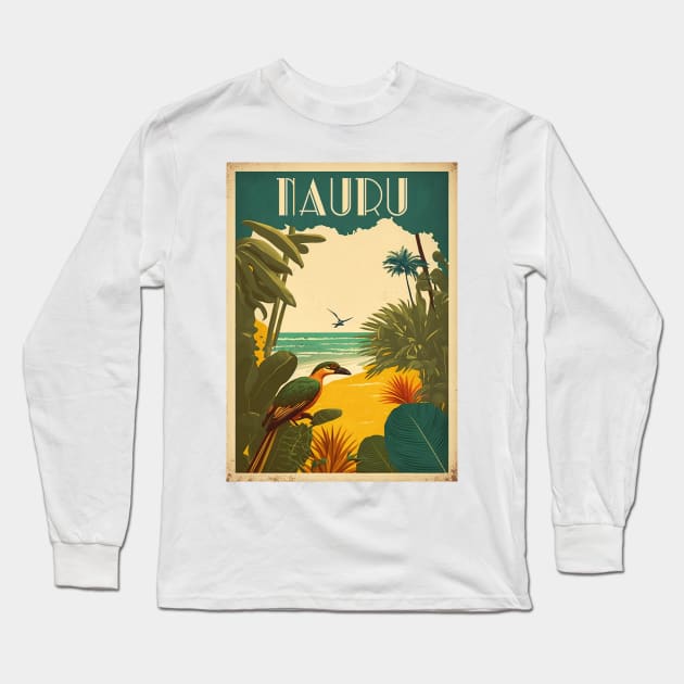 Nauru Vintage Travel Art Poster Long Sleeve T-Shirt by OldTravelArt